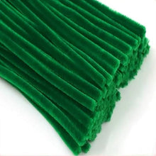 Load image into Gallery viewer, Trucraft Green Chenille Stems – Premium Pipe Cleaners - 100 Pack - 6mm x 30cm
