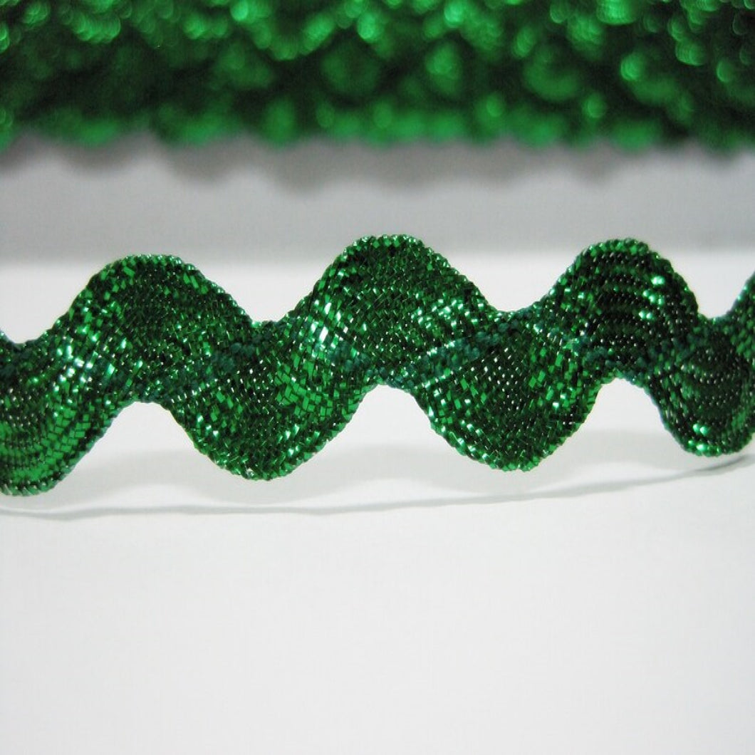 Trucraft - Ric Rac Trim - Metallic Green - 6mm Wide - 5 Metre Length