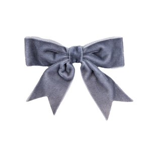 Trucraft - 8.5cm Velvet Ribbon Double Craft Bows - Grey - Pack of 5