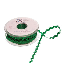 Load image into Gallery viewer, Super Ribbons - Ric Rac Trim - Metallic Green - 6mm Wide x 20m Reel
