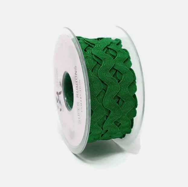 Grosgrain Ribbon Ric Rac Super Ribbons - Ric Rac Trim - Green - 13mm Wide x 20m Reel – www ...