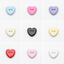 Load image into Gallery viewer, Trucraft - 13mm Heart Shape Buttons – Pack of 100 - Choice of colours

