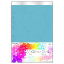 Load image into Gallery viewer, Habicraft - A4 Glitter Card - Non Shed 290gsm - 10 Sheets  - Blue
