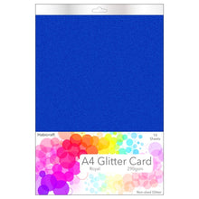 Load image into Gallery viewer, Habicraft - A4 Glitter Card - Non Shed 290gsm - 10 Sheets  - Royal Blue
