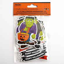 Load image into Gallery viewer, Italian Options - Halloween Die Cut Frankenstein Card Toppers
