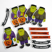 Load image into Gallery viewer, Italian Options - Halloween Die Cut Frankenstein Card Toppers
