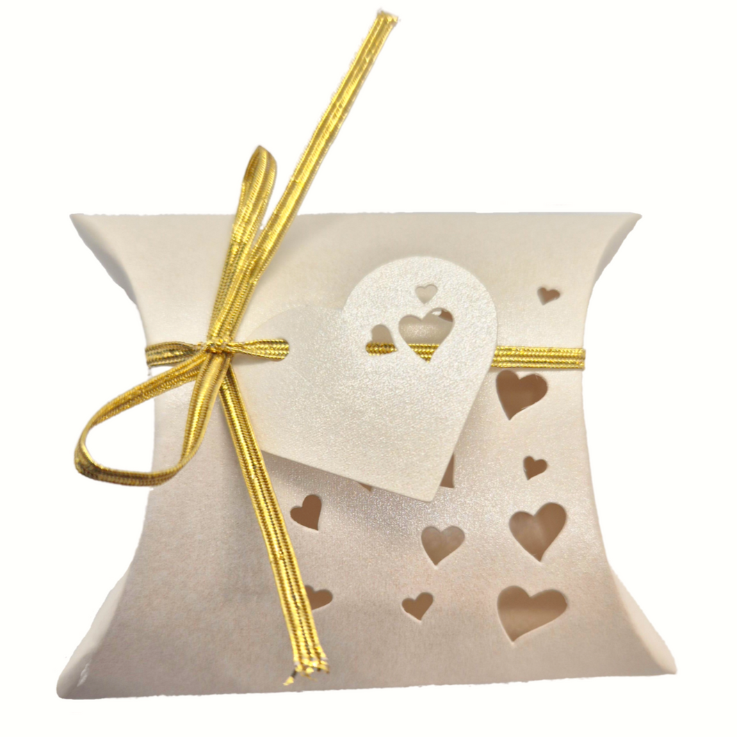 Trucraft - Wedding Favour Pillow Boxes - Ivory Pearlescent - Pack of 10
