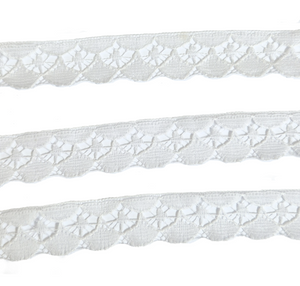 Trucraft - White Lace Trim - Single Edge - 2cm Wide - 5 Metre Length