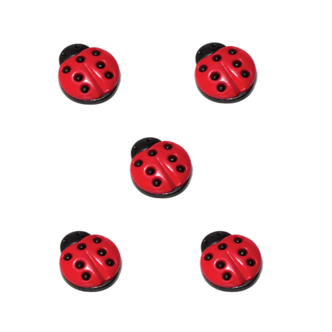 Trucraft - 21mm Ladybird Shank Buttons - Pack of 5