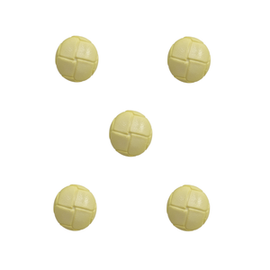 Trucraft - 15mm - Leather Look Football Shank Buttons - Pack of 5 - Lemon