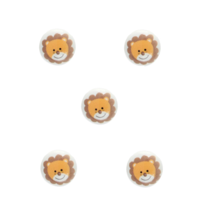 Trucraft - 15mm Lion Face Shank Buttons - Pack of 5