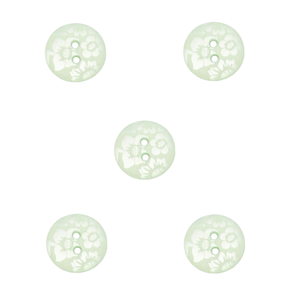 Trucraft - 15mm Floral Damask - Two Hole Buttons - Mint Green - Pack of 5