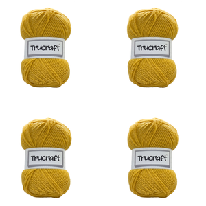 Trucraft - Premium Chunky Yarn - 4 x 100g Balls Pack - Wool Shade 011 Mustard