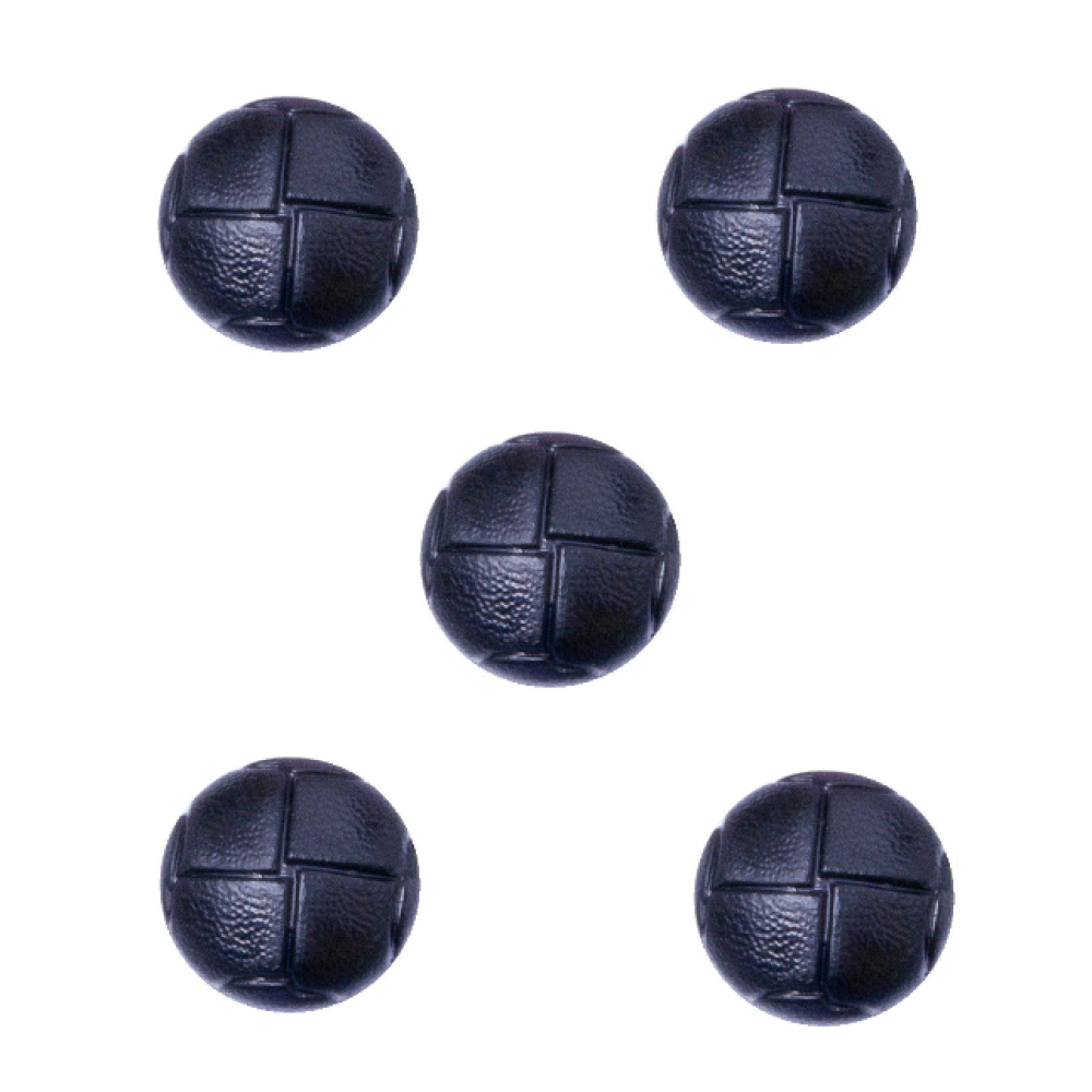 Trucraft - 15mm - Leather Look Football Shank Buttons - Pack of 5 - Navy