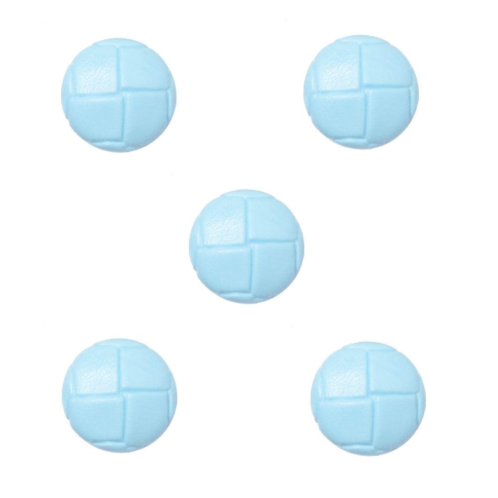 Trucraft - 15mm - Leather Look Football Shank Buttons - Pack of 5 - Pale Blue