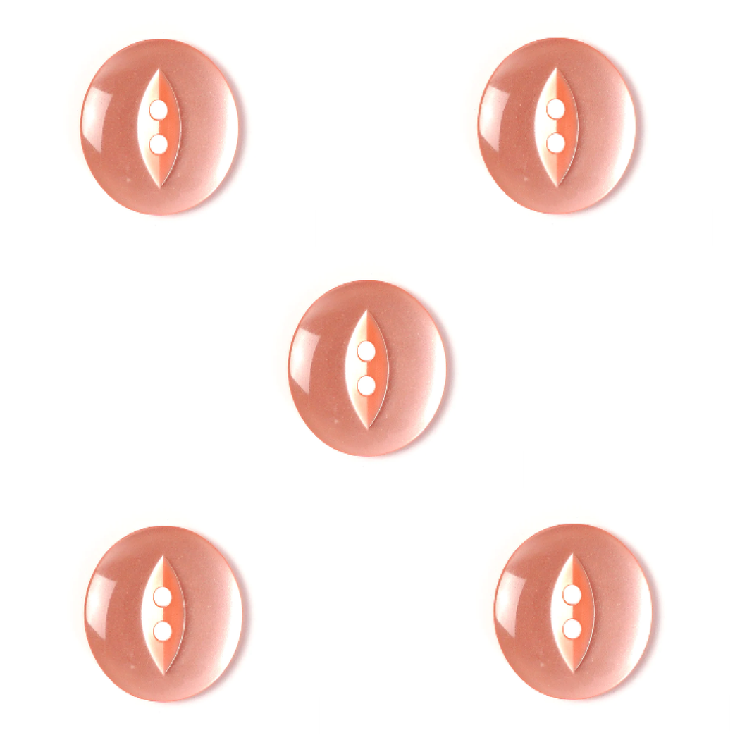 Trucraft - Fish Eye Sewing Buttons - 19mm Size 30 - Peach - Pack of 5