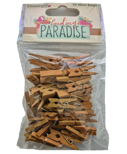 Dovecraft - Mini Wooden Craft Pegs - Caramel - Pack of 35