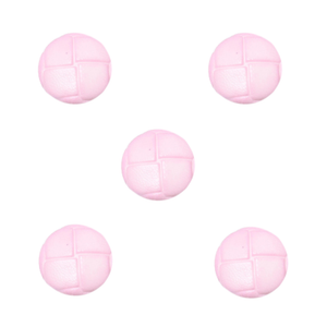 Trucraft - 15mm - Leather Look Football Shank Buttons - Pack of 5 - Pink