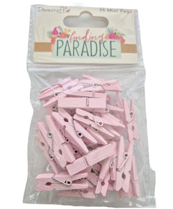Dovecraft - Mini Wooden Craft Pegs - Baby Pink - Pack of 35