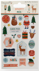 Dovecraft - Naughty or Nice - Christmas Themed Puffy Stickers