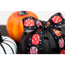 Load image into Gallery viewer, Berisfords - Halloween Pumpkin Partch Satin Ribbon - 25mm x 25m Reel
