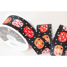 Load image into Gallery viewer, Berisfords - Halloween Pumpkin Partch Satin Ribbon - 25mm x 25m Reel
