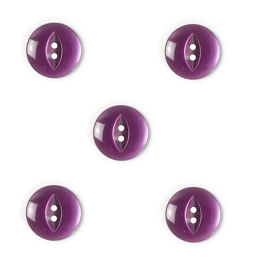 Trucraft - 19mm Fish Eye Buttons - Purple - Pack of 5