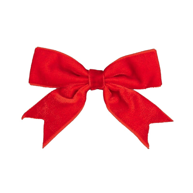 Trucraft - 8.5cm Velvet Ribbon Double Craft Bows - Red - Pack of 5