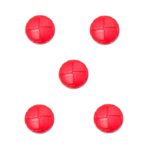 Trucraft - 15mm - Leather Look Football Shank Buttons - Pack of 5 - Red