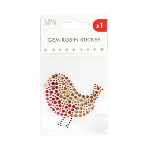 Simply Creative - Large Christmas Gem Sticker - Robin