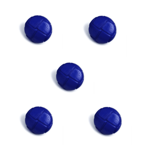 Trucraft - 15mm - Leather Look Football Shank Buttons - Pack of 5 - Royal Blue