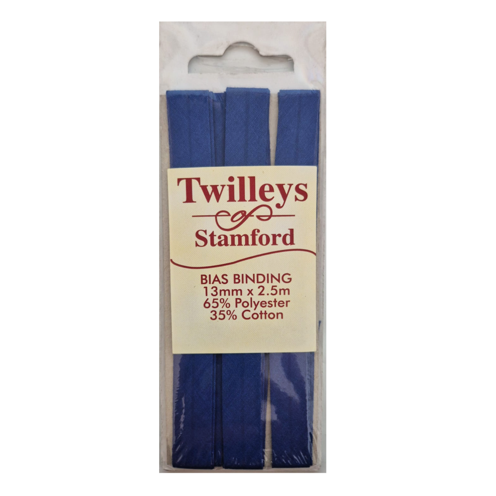 Twilleys of Stamford - Bias Binding Tape - 13mm Wide x 2.5 Metres - Royal Blue