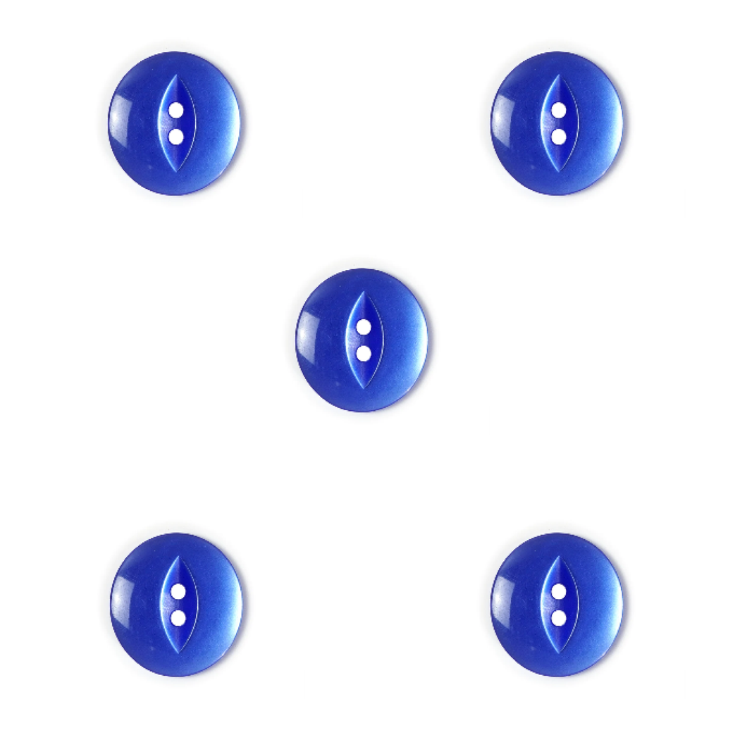 Trucraft - 14mm Fish Eye Buttons - Royal Blue - Pack of 5