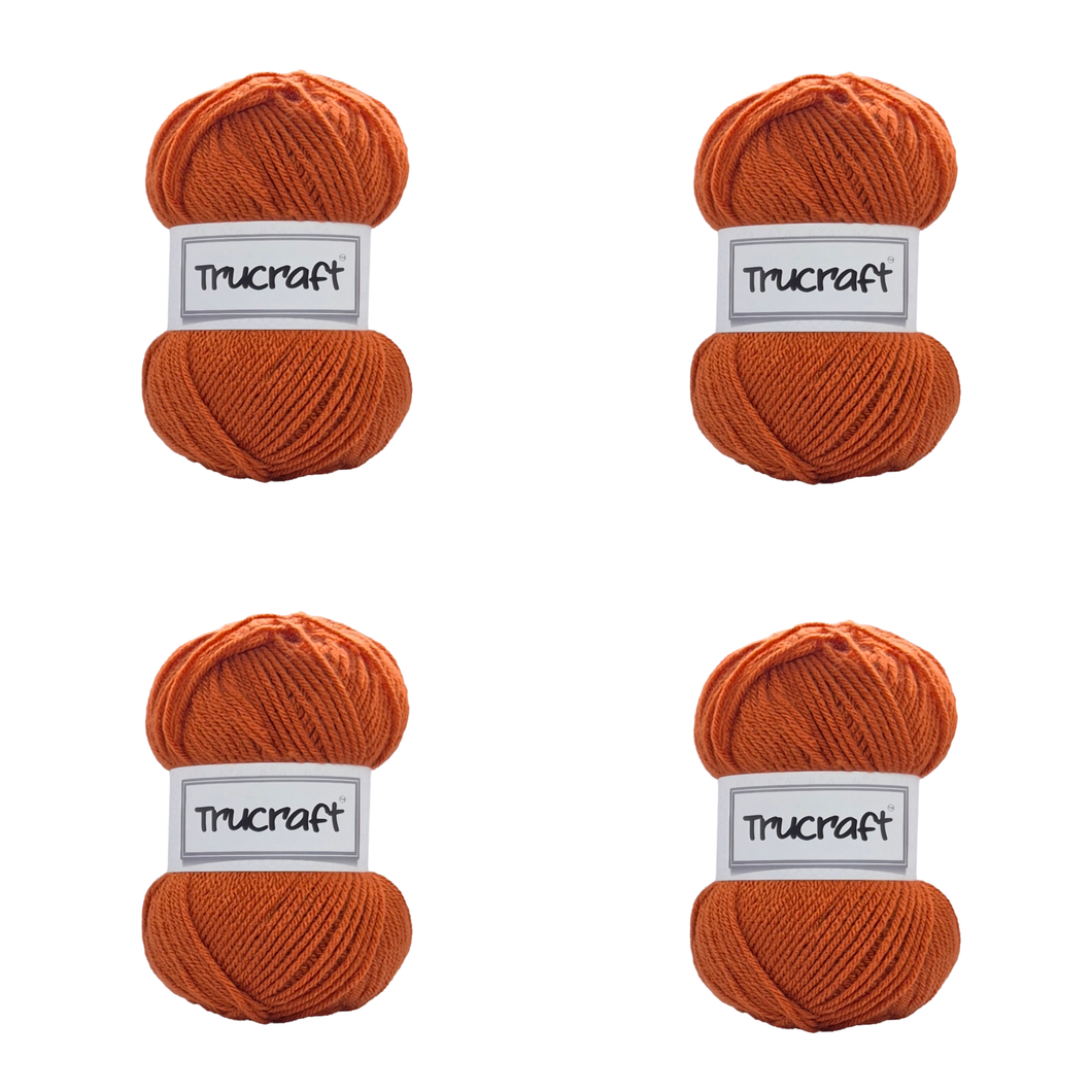 Trucraft - Premium Chunky Yarn - 4 x 100g Balls Pack - Wool Shade 010 Rust