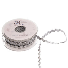 Load image into Gallery viewer, Super Ribbons - Ric Rac Trim - Metallic Silver - 6mm Wide x 20m Reel
