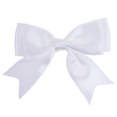 thecraftshop.net 25mm Satin Ribbon Double Bows - White