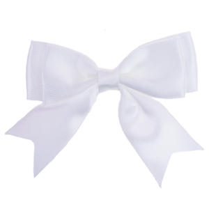 thecraftshop.net 25mm Satin Ribbon Double Bows - White