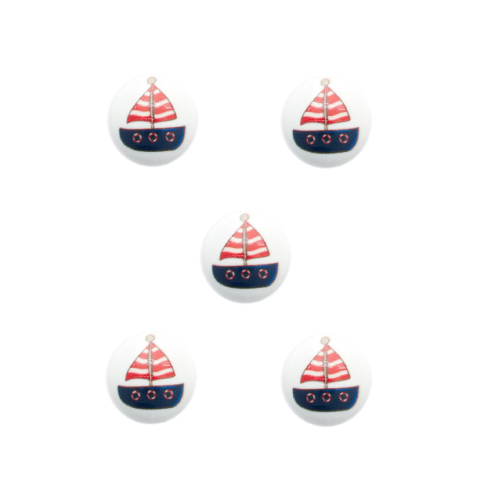 Trucraft - 15mm Sail Boat Shank Buttons - Pack of 5