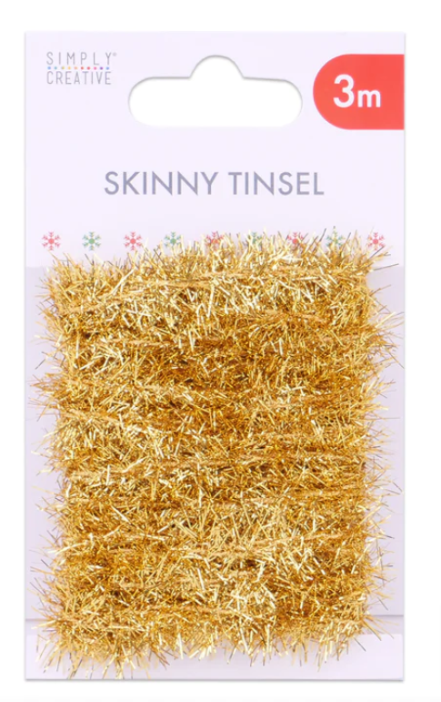 Simply Creative - Skinny Tinsel - Gold - 3 Metres