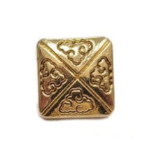Load image into Gallery viewer, Trucraft - 11.5mm Gold Engraved Square Flat Shank Buttons - Pack of 10
