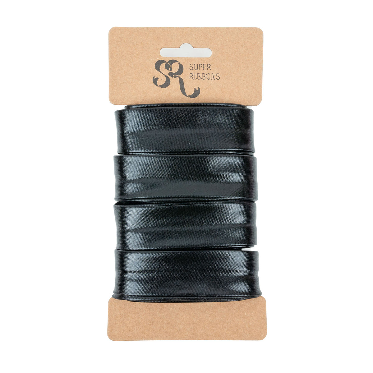 Super Ribbons - Metallic Folded Bias Binding Tape - 25mm x 2m - Black ...