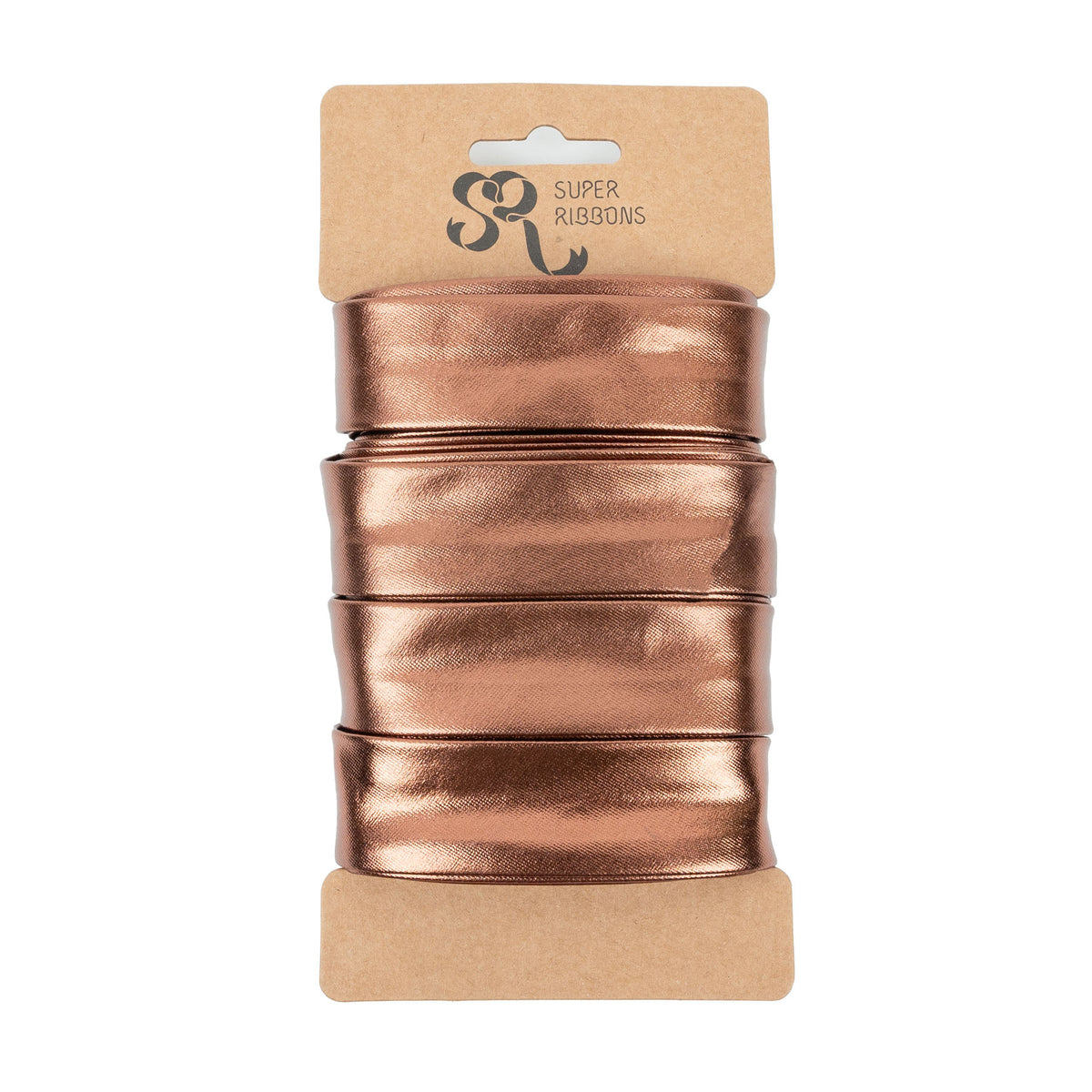 Super Ribbons - Metallic Folded Bias Binding Tape - 25mm x 2m - Copper ...