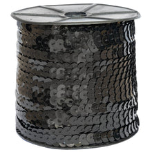 Load image into Gallery viewer, Trucraft - Black Strung Sequins - 6mm Wide x 100m Reel
