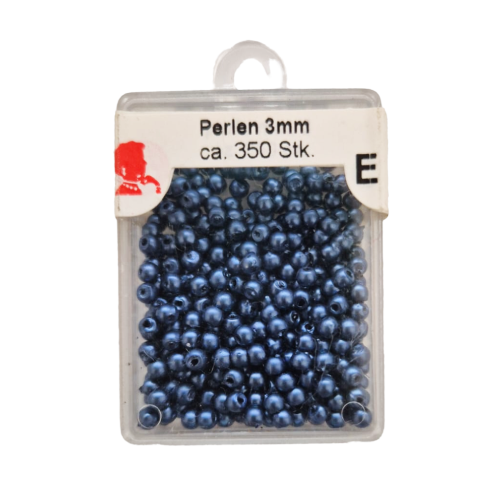 Trucraft - Plastic Beads - 3mm - Box of 350 - Pearl Steele Blue 044