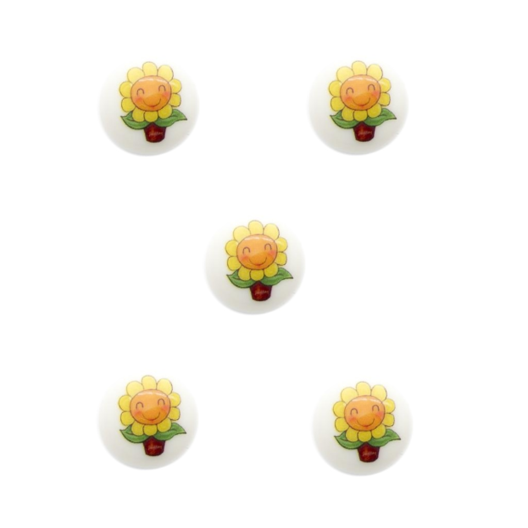 Trucraft - 15mm Sunflower Shank Buttons - Pack of 5
