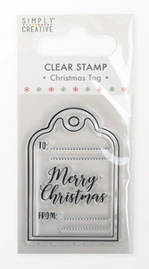 Simply Creative - Christmas Tag - Clear Stamp - 7cm x 4.5cm