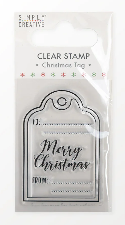Simply Creative - Christmas Tag - Clear Stamp - 7cm x 4.5cm