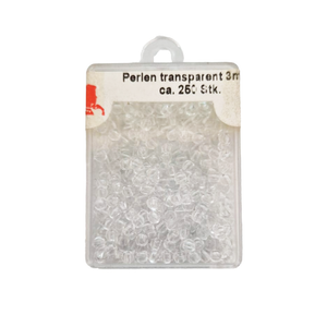 Trucraft - Plastic Beads - 3mm - Box of 250 - Transparent Clear 100