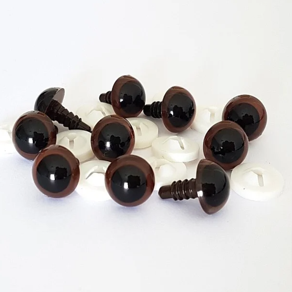 Trucraft - Safety Eyes 12mm - for Toy Making and Teddy Bear Repairs - Pack of 10