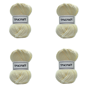 Trucraft - Premium Super Chunky Yarn - 4 x 100g Balls Pack - Wool Shade 008 Vanilla Cream